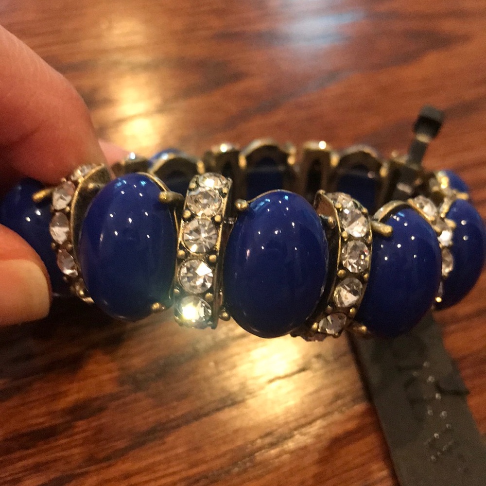 J. Crew Bracelet blue & rhinestone NWT